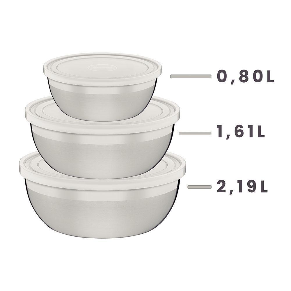 Jogo De Potes Em Aço Inox Com Tampa Plástica Freezinox 3 Peças - Tramontina 64220160 - 5