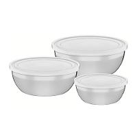 Jogo De Potes Em Aço Inox Com Tampa Plástica Freezinox 3 Peças - Tramontina 64220160 - 1
