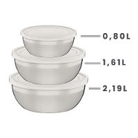 Jogo De Potes Em Aço Inox Com Tampa Plástica Freezinox 3 Peças - Tramontina 64220160 - 5