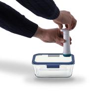 Conjunto De Potes De Vidro Hermético Retangular - Bomba Manual De Sucção A Vácuo 5 Peças Neoflam - 6