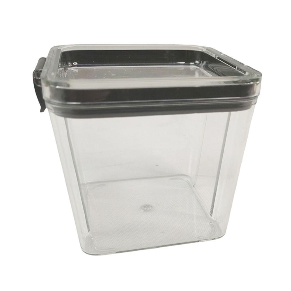 Pote Hermetico Acrilico2 Unidades Transparente Veda Tampa Com Trava Alimento Cozinha Armario - 5