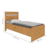 Cama De Solteiro Flex Com Colchão Com Baú Denise Naturalle Off White - 5