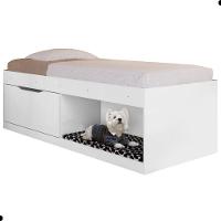 Box Solteiro 2 Prateleiras Flórida Com Kit Pet Branco - 2