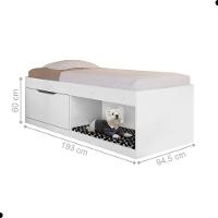 Box Solteiro 2 Prateleiras Flórida Com Kit Pet Branco - 4