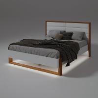 Cama Casal 160cm Com Led Freetown Amendoa Clean Branco - 7