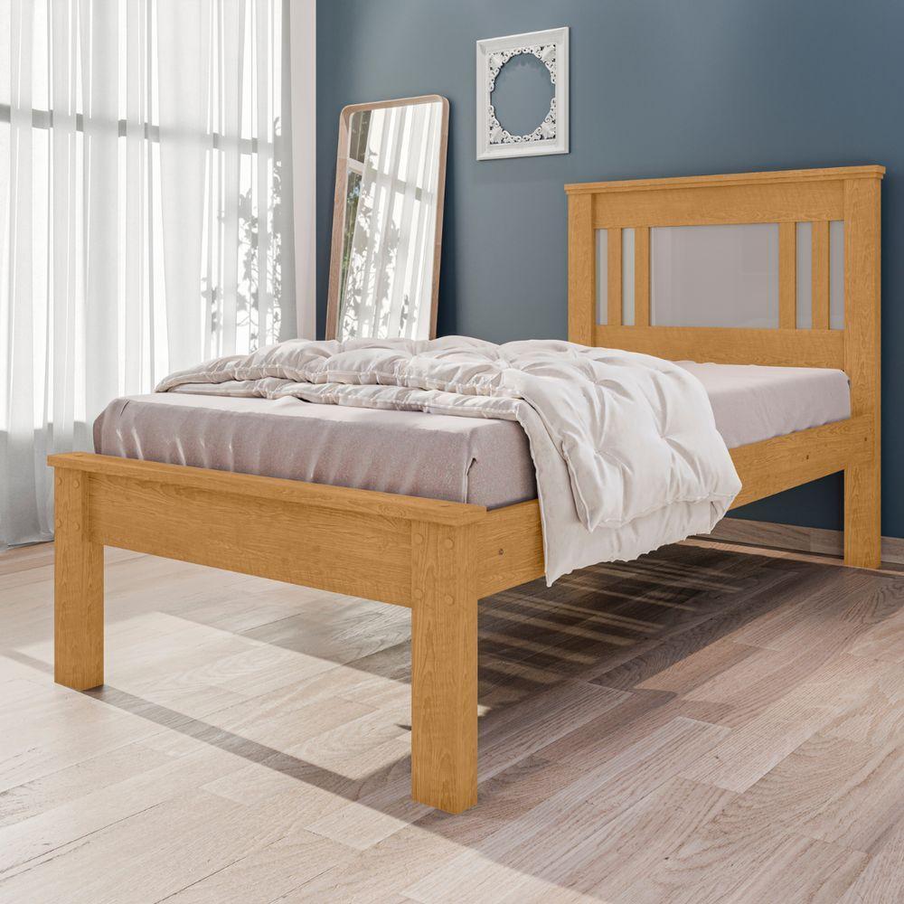 Cama De Solteiro Flex Com Colchão Macaé Naturalle Off White - 1