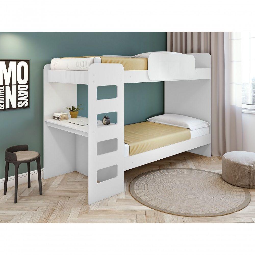 Beliche Solteiro Cantos Arredondados Com Led Olga Branco - 4