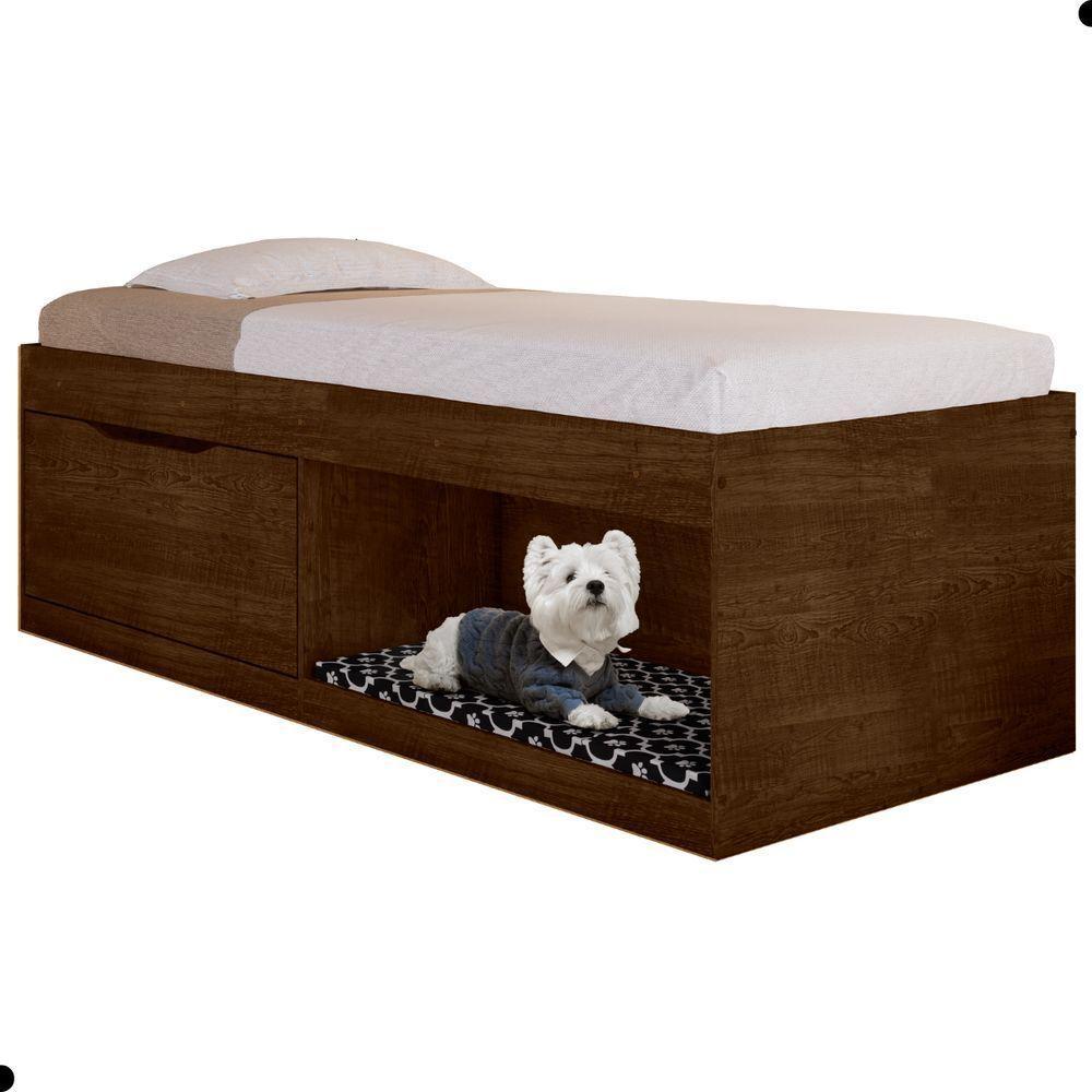 Box Solteiro 2 Prateleiras Flórida Com Kit Pet Malbec - 2