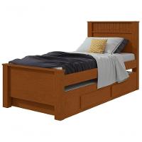 Cama Solteiro Bibox 2 Gavetas Athenas Frassino. - 1