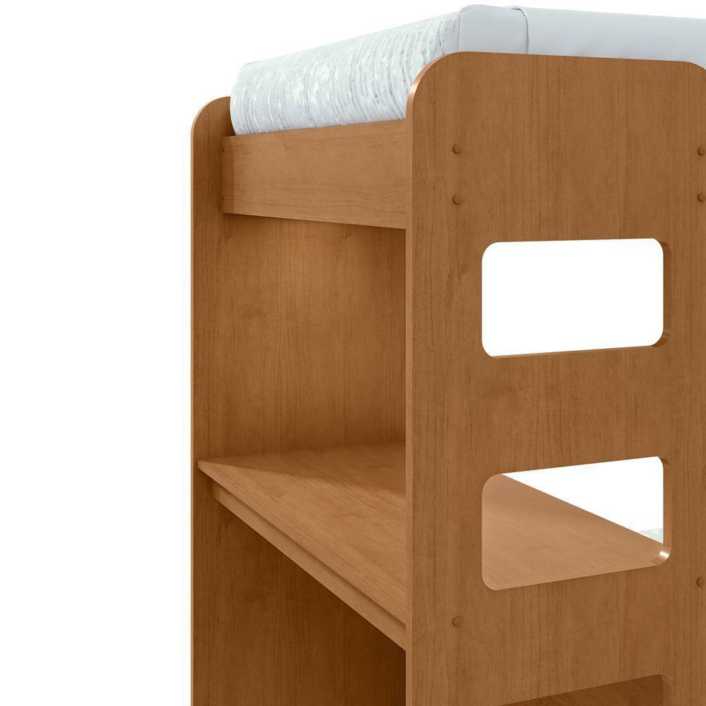 Beliche Solteiro Cantos Arredondados Com Led Olga Amendoa Clean - 3