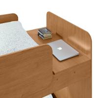 Beliche Solteiro Cantos Arredondados Com Led Olga Amendoa Clean - 2