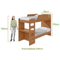 Beliche Solteiro Cantos Arredondados Com Led Olga Amendoa Clean - 6