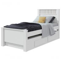 Cama Solteiro Bibox 2 Gavetas Athenas Branco. - 1