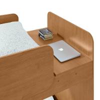 Beliche Solteiro Cantos Arredondados Com Led Olga Amendoa Clean. - 2