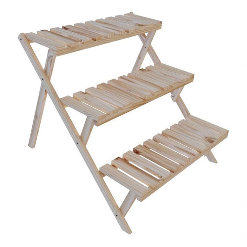 Sapateira Vertical "Escada" Tripla Dobravel Pinus - 4