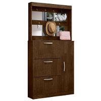 Jogo Sapateira E Porta Objetos Com Espelho Caruá Malbec - 2