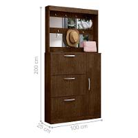 Jogo Sapateira E Porta Objetos Com Espelho Caruá Malbec - 4