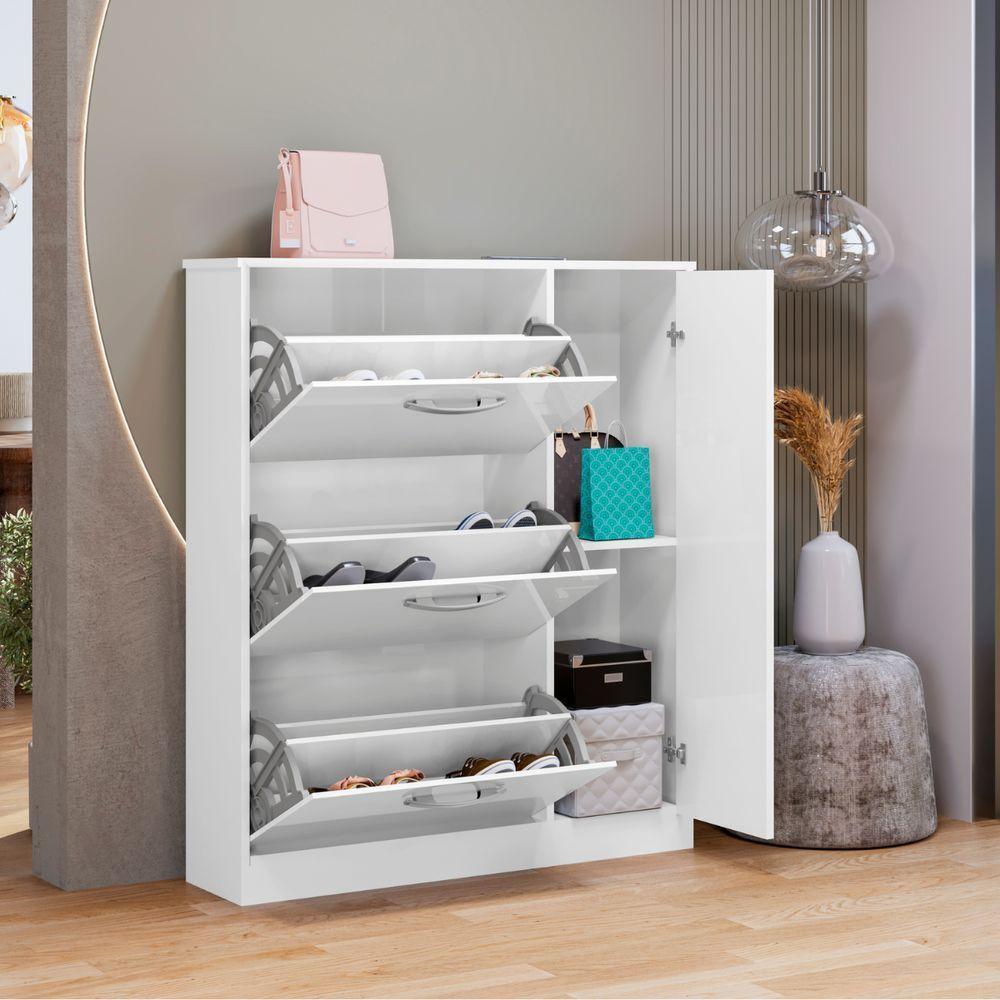 Sapateira Com 4 Portas E 1 Prateleira Niterói Branco - 2