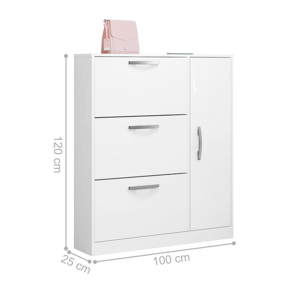 Sapateira Com 4 Portas E 1 Prateleira Niterói Branco - 4