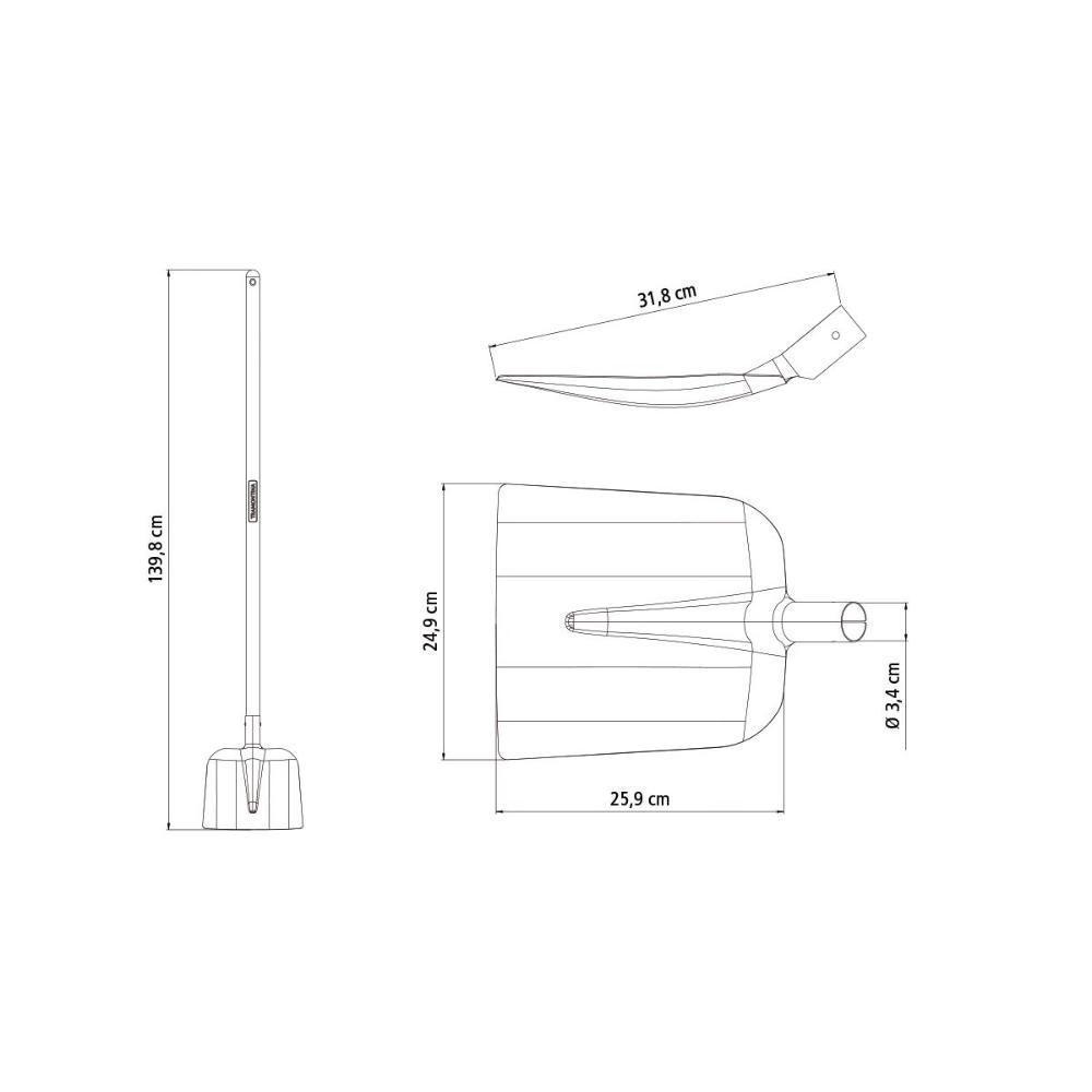 Pá Quadrada Tramontina 480-00 Aço Com Cabo De Madeira 120 Cm - 2