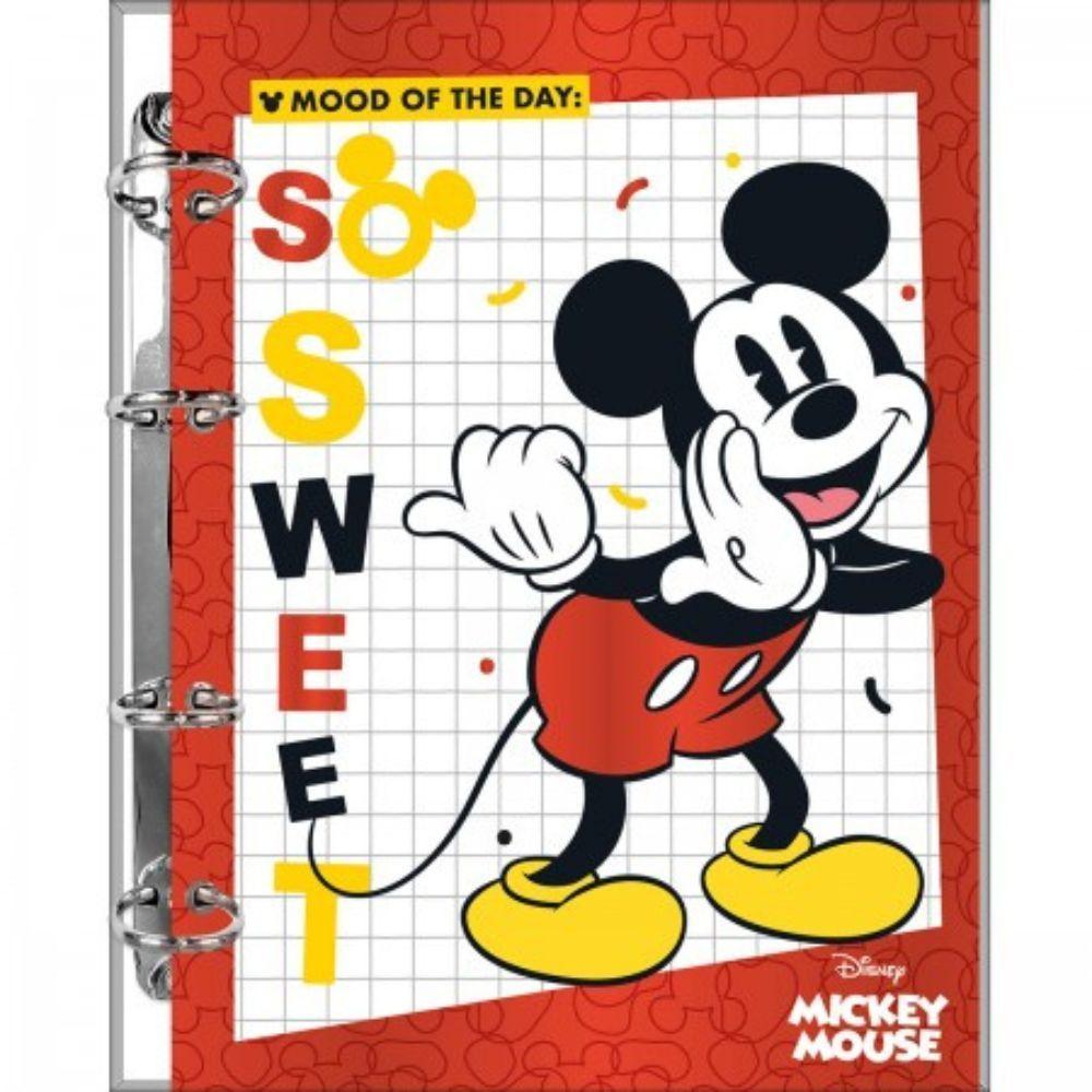 Caderno Argolado Colegial Sem Lombo Mickey Mouse 120 Folhas Foroni - 1