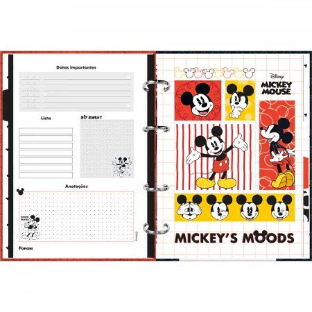Caderno Argolado Colegial Sem Lombo Mickey Mouse 120 Folhas Foroni - 8