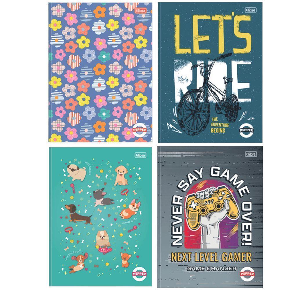 Caderno Brochura Capa Dura Universitário Pepper 80 Folhas Tilibra Estampa 2 - 3
