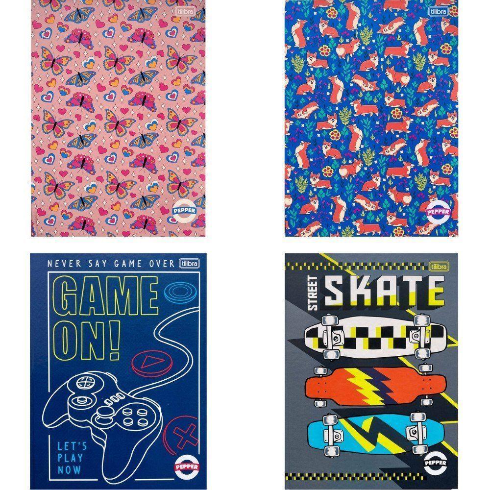 Caderno Brochura Universitário Capa Dura Pepper 80 Folhas Tilibra Estampa 1 - 2