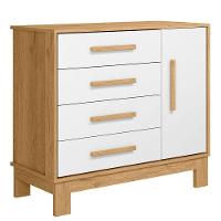 Cômoda Sapateira Infantil 1 Porta 4 Gavetas Q Encanto Slim Freijo-off White - 3