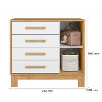 Cômoda Sapateira Infantil 1 Porta 4 Gavetas Q Encanto Slim Freijo-off White - 4