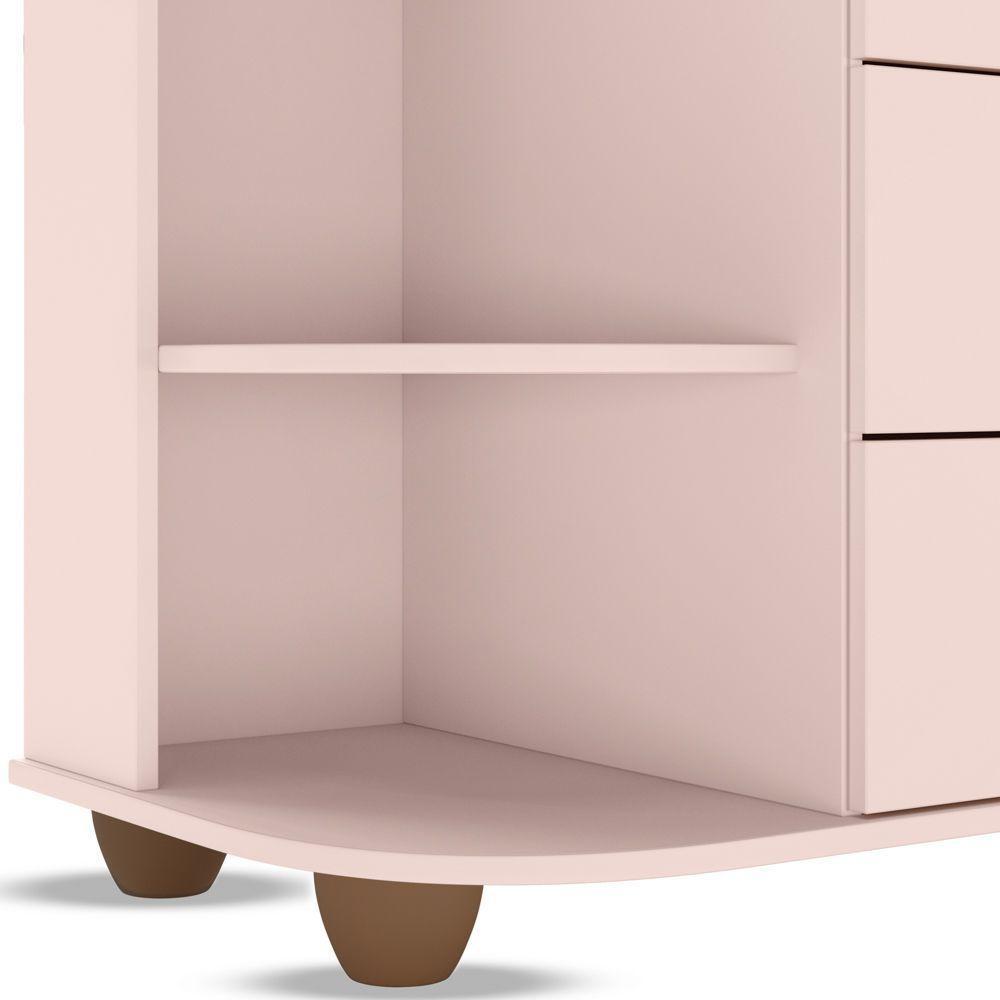 Cômoda Infantil Com Cantoneira E 4 Gavetas 100% Mdf New Lorena Rosê Phoenix - 3