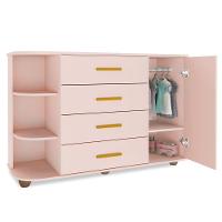 Cômoda Infantil Com Cantoneira E 4 Gavetas 100% Mdf New Lorena Rosê Phoenix