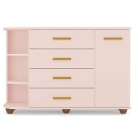 Cômoda Infantil Com Cantoneira E 4 Gavetas 100% Mdf New Lorena Rosê Phoenix - 5