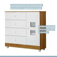 Cômoda Life 1 Porta E 4 Gavetas Tigus Baby Branco Madeirado Ypê