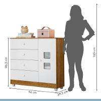 Cômoda Life 1 Porta E 4 Gavetas Tigus Baby Branco Madeirado Ypê - 6