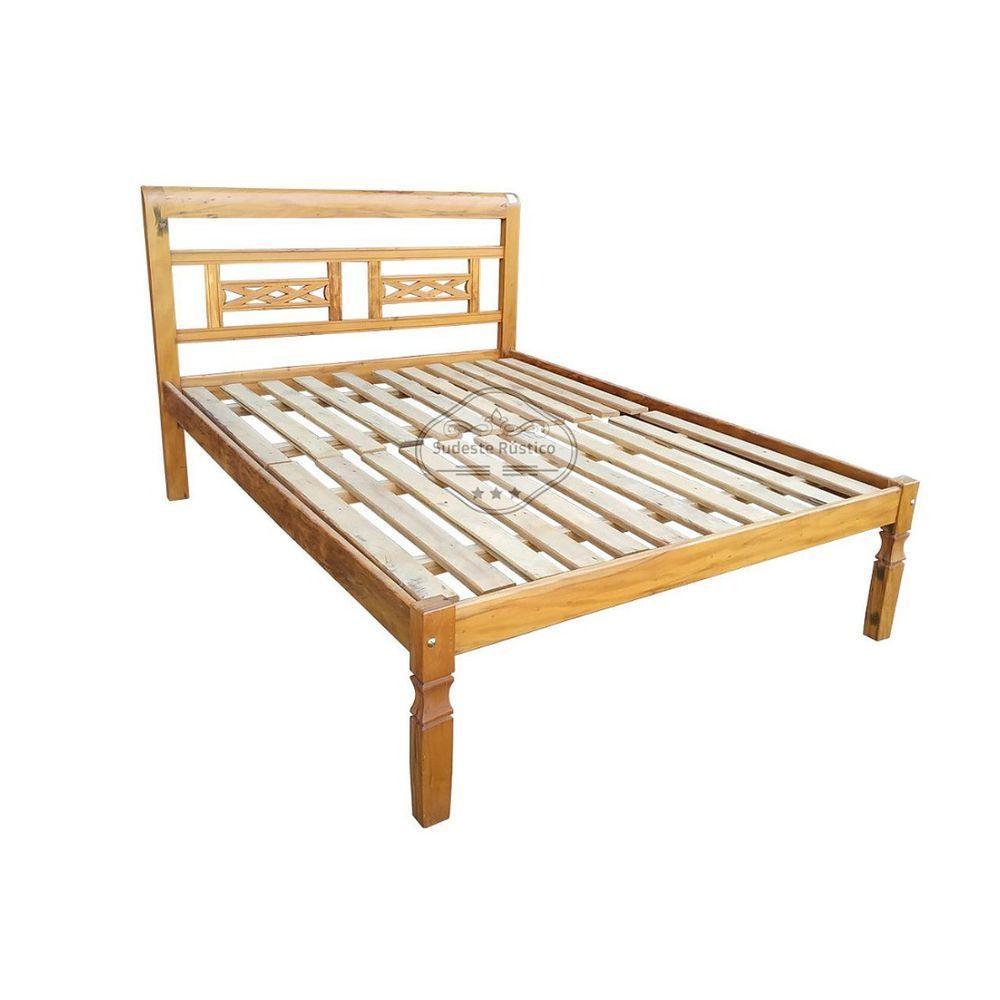 Cama Casal Em Madeira De Demolição Modelo X Sudeste Rústico - 1