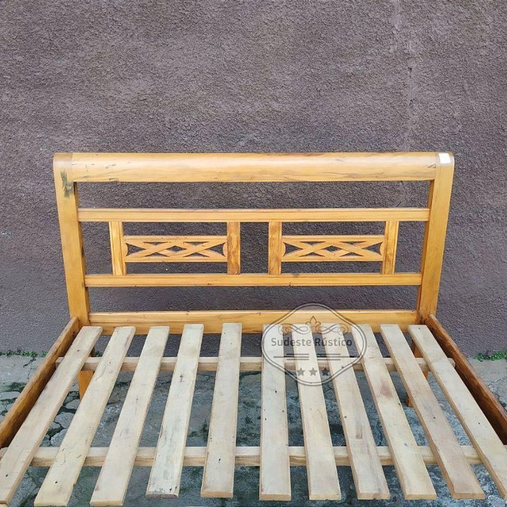 Cama Casal Em Madeira De Demolição Modelo X Sudeste Rústico - 2