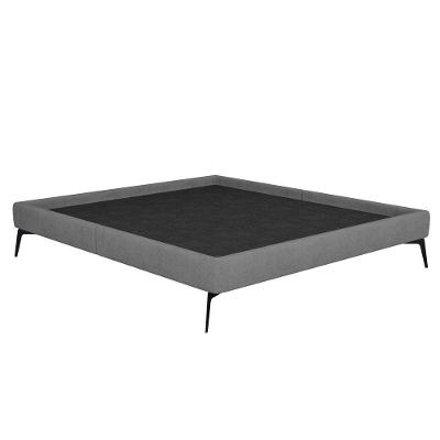 Cama Casal Queen 165cm Pés Metálicos Elisa S05 Veludo Cinza