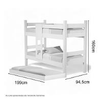 Beliche Letícia Branco Com Auxiliar E 03 Colchões Cambel - 2