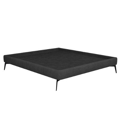 Cama Casal King 199cm Pés Metálicos Elisa S05 Veludo Preto