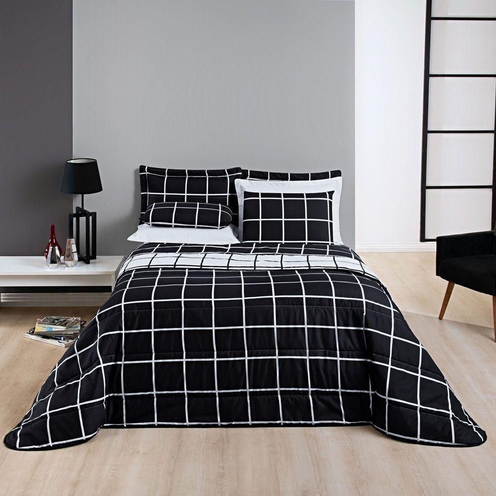 Cobre Leito 200 Fios Dupla Face Solteiro Austin 02 Peças - Preto - 2