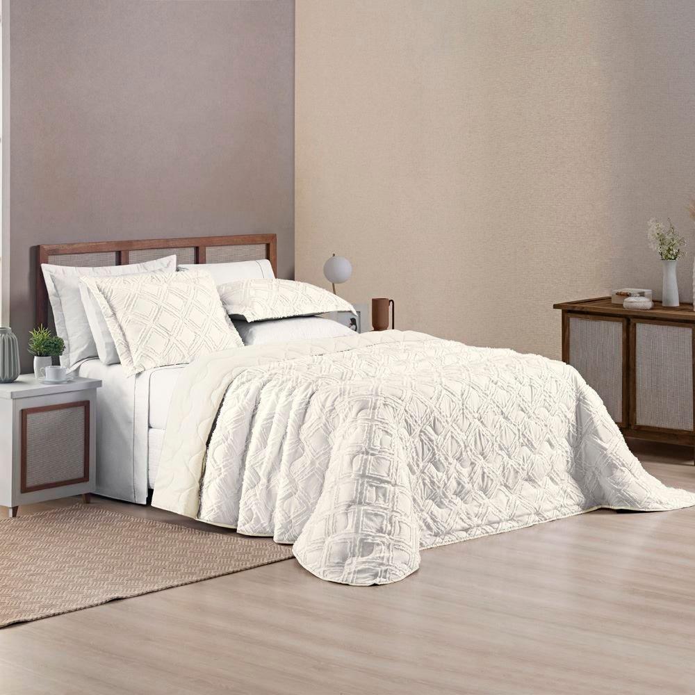 Cobre Leito Aveline Casal Padrão 03 Peças - Off White - 1