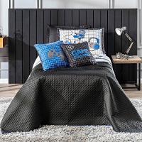 Cobre Leito Game Streamer Dupla Face C- Almofadas Solteiro 05 Peças Azul - 5