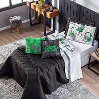 Cobre Leito Game Streamer Verde Dupla Face C- Almofadas Queen 07 Peças - 6