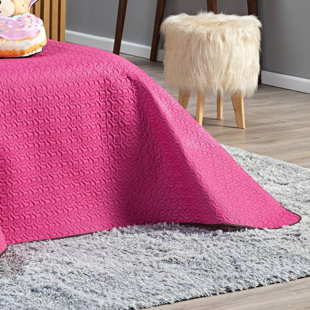 Cobre Leito Urso Donuts Pink-caqui Dupla Face Com Almofadas Solteiro 05 Peças - 2