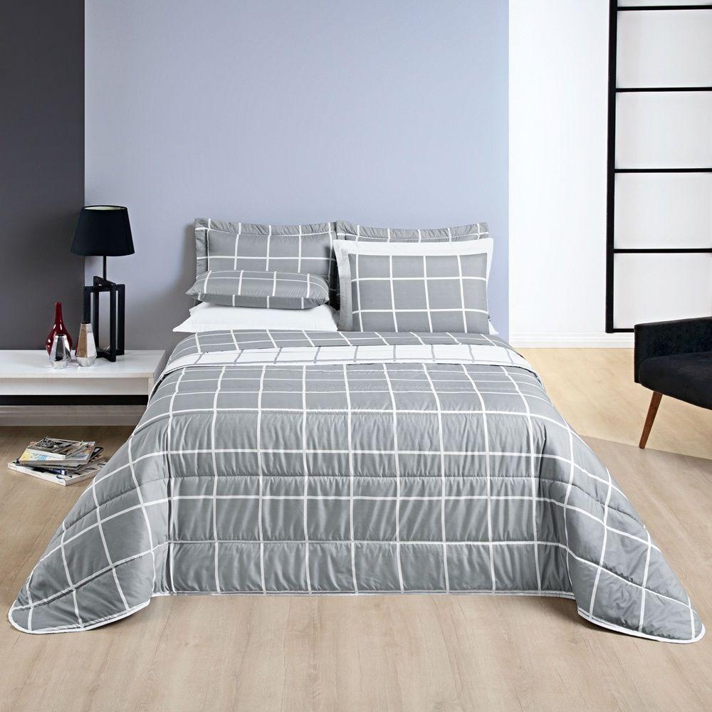 Cobre Leito 200 Fios Dupla Face Queen Austin 03 Peças - Cinza - 1