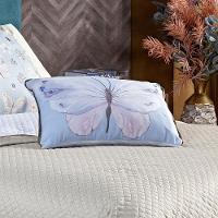 Cobre Leito Borboletas Caqui-branco Dupla Face Com Almofada Casal Padrão 06 Peças