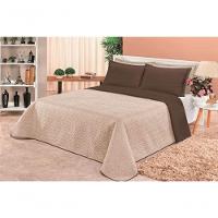 Cobre Leito Dupla Face Queen Clara 03 Peças - Marrom-caqui - 5