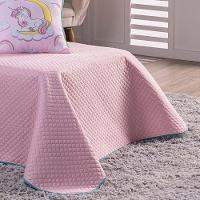 Cobre Leito Vibes Unicórnio Lilás-rosa Dupla Face Com Almofadas Solteiro 05 Peças - 2