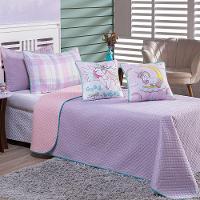 Cobre Leito Vibes Unicórnio Lilás-rosa Dupla Face Com Almofadas Solteiro 05 Peças - 7